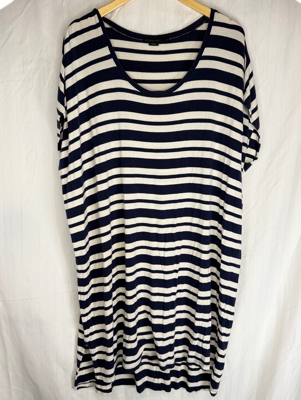 Pendleton Navy & White Striped T-Shirt Dress